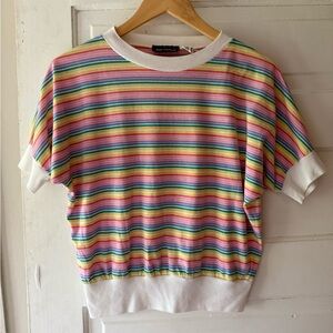 Vintage Ann Chabrol Colorful Striped Top